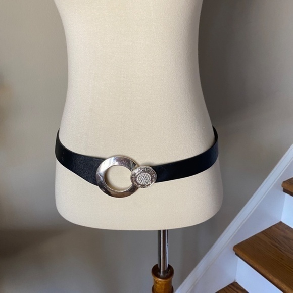 Chico's Black and Silver Embellished Belt Small - Picture 4 of 5